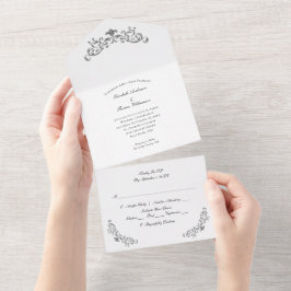 Casamento Formal Rebuscado Preto Prata Branco Flou