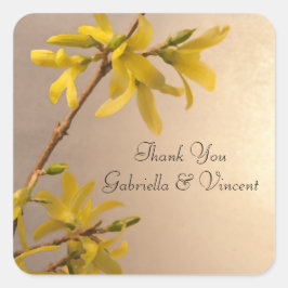 Casamento Forsythia Amarelo Obrigado Etiquetas Fav