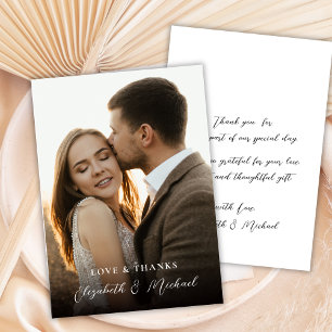 Casamento Foto de Amor Moderno e Agradecimento Rom
