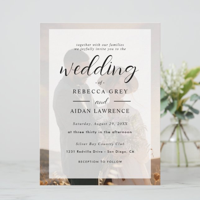 Casamento Fotográfico com Borda de Ouro Branco e P (Em pé/Frente)