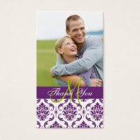 Casamento Fotográfico com Damasco Roxo Obrigado Ma