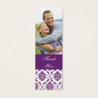 Casamento Fotográfico com Damasco Roxo Obrigado Ma