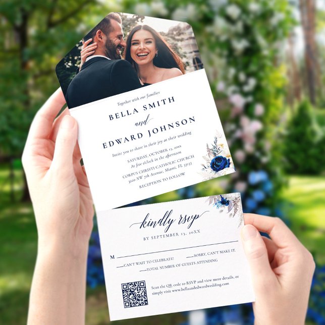 Casamento Fotográfico das Flores Brancas Azuis Ele (Criador carregado)
