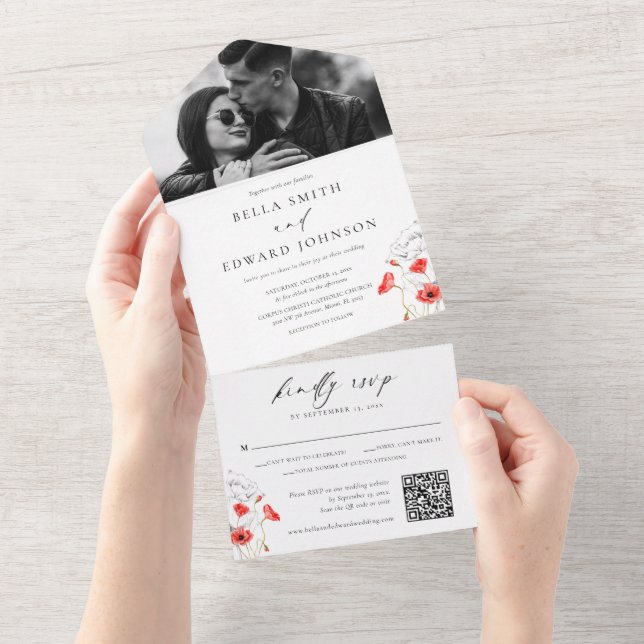 Casamento Fotográfico das Flores Vermelhas Chic Po (Tearaway)