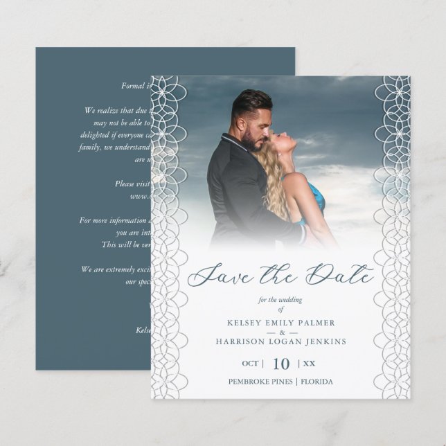 Casamento Fotográfico de Efeito de Lace Moderno do (Frente/Verso)