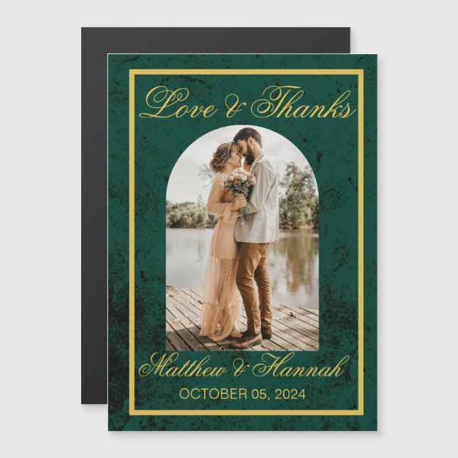 Casamento Fotográfico de Obrigados e Amor Obrigado (Frente/Verso)