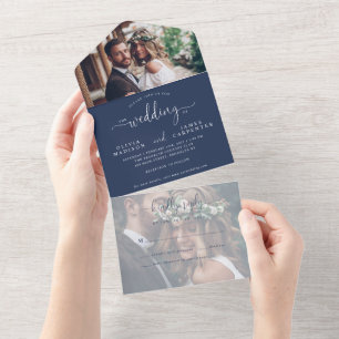 Casamento Fotográfico do Script Elegante Azul do M