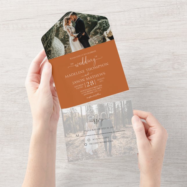 Casamento Fotográfico simples e elegante de Terrac (Aba destacável)