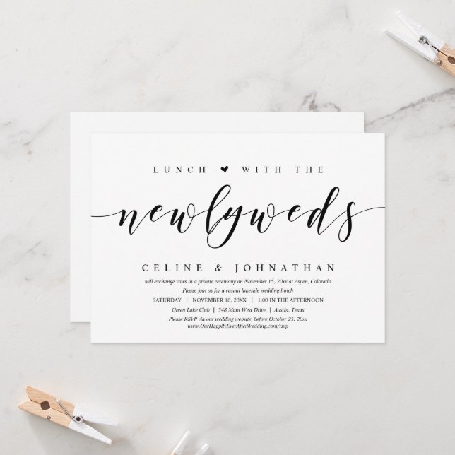 Casamento Fuga, Convite Almoço Com Recém-Casados (Frente/Verso In Situ)