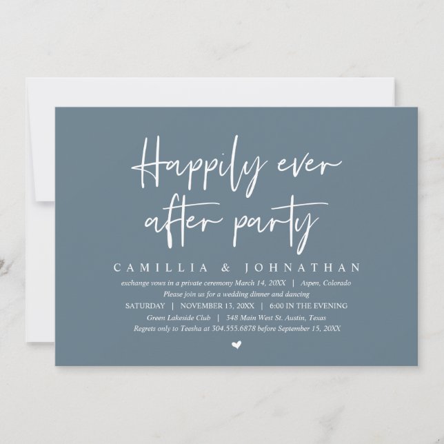 Casamento Fuga, Convite para Festa Feliz para Semp (Frente)