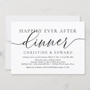 Casamento Fuga, Jantar Feliz para Sempre Convite