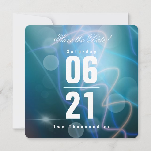 Casamento Fundo Azul Bokeh Moderno (Frente)