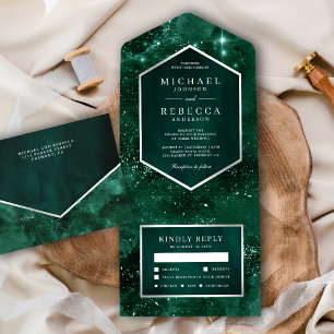 Casamento Galáxia Verde Esmeralda Universo Espaço 