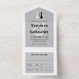 Casamento Gay do Rei Branco Negro de Peças de Xad