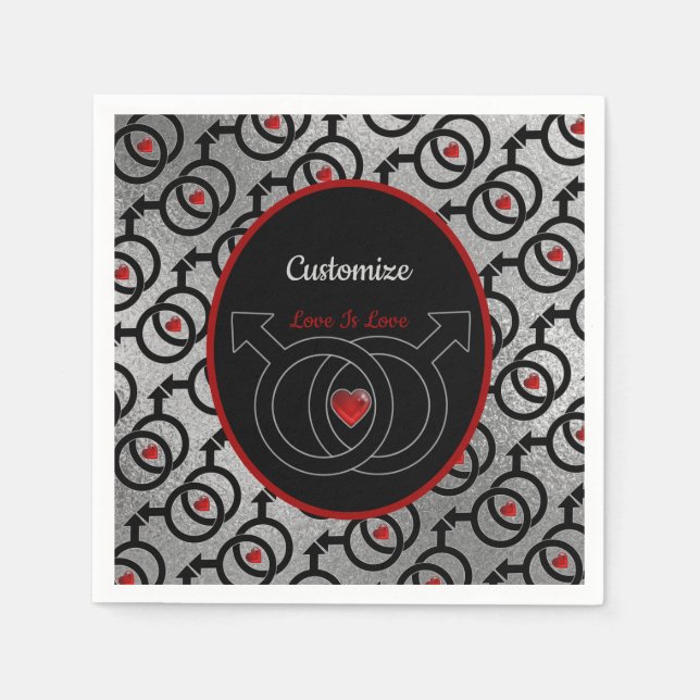 Casamento gay Personalizado por guardanapos de pap (Frente)