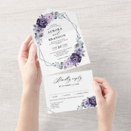 Casamento Geométrico de Sangue Floral de Prata de