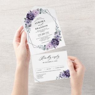 Casamento Geométrico de Sangue Floral de Prata de