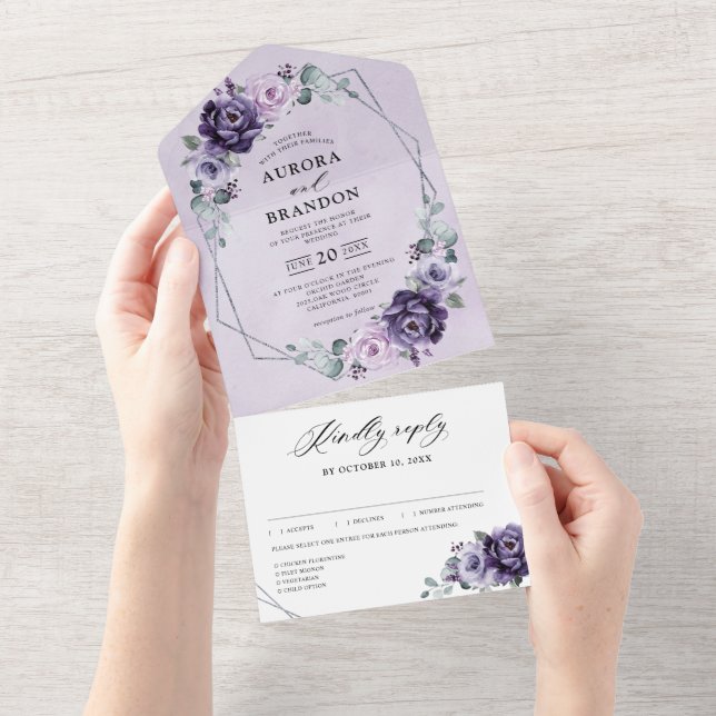 Casamento Geométrico de Sangue Floral de Prata de  (Aba destacável)