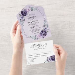 Casamento Geométrico de Sangue Floral de Prata de