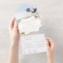 Casamento Geométrico Dourado do Desert Cactus