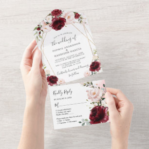 Casamento Geométrico Dourado E Floral De Blush Bu