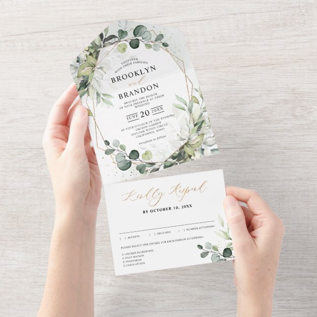 Casamento Geométrico Eucalyptus Sage Greenery Mode (Tearaway)