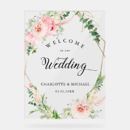 Casamento Geométrico Primavera de Aquarela Botânic