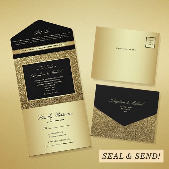 Casamento Glam Black e Dourado (Criador carregado)