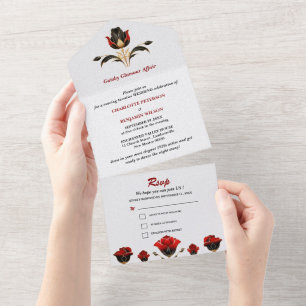 Casamento Glam Red Black Gold Gatsby Art Deco 1920