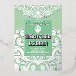 Casamento Glitter Sage, Dourado Sikh Anand Karaj