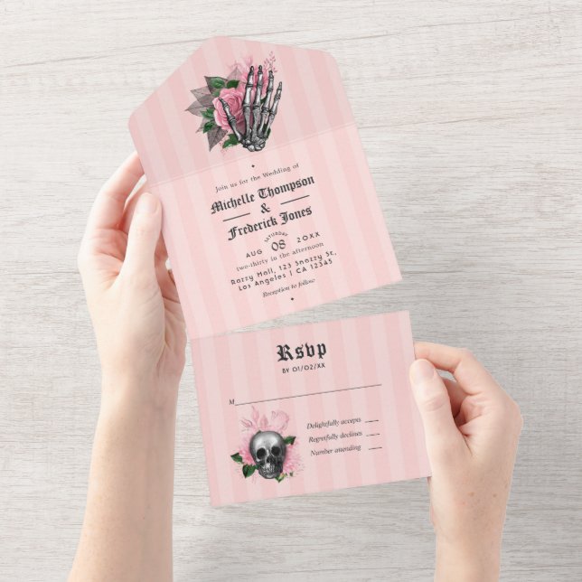 Casamento Gótico Floral Rosa (Tearaway)