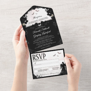 Casamento Gótico Romance - Palavra "Junto com"