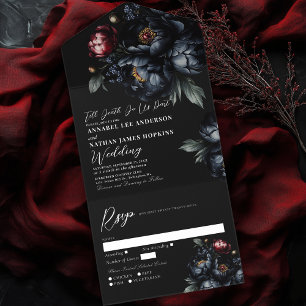 Casamento Gótico Romântico de Peônias Negras Escur