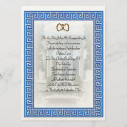 Casamento Grego Convite Blue Key elegante