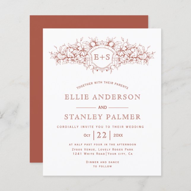 Casamento heráldico do BUDGET Terracotta (Frente/Verso)