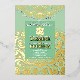 Casamento Hindu de LuxGlitter Sage Green Ganesha D