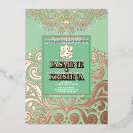 Casamento Hindu de LuxGlitter Sage PinkGold Ganesh