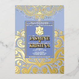 Casamento Hindu LuxGlitter Blue Ganesha Dourada