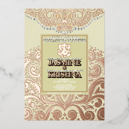 Casamento Hindu LuxGlitter Ivory PinkGold Ganesha
