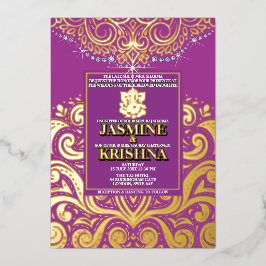 Casamento Hindu LuxGlitter Purple Dourado Ganesha