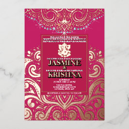 Casamento Hindu LuxGlitter RosePinkGold Ganesha