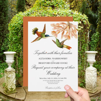 Casamento Hummingbird Lily Watercolor Terracotta