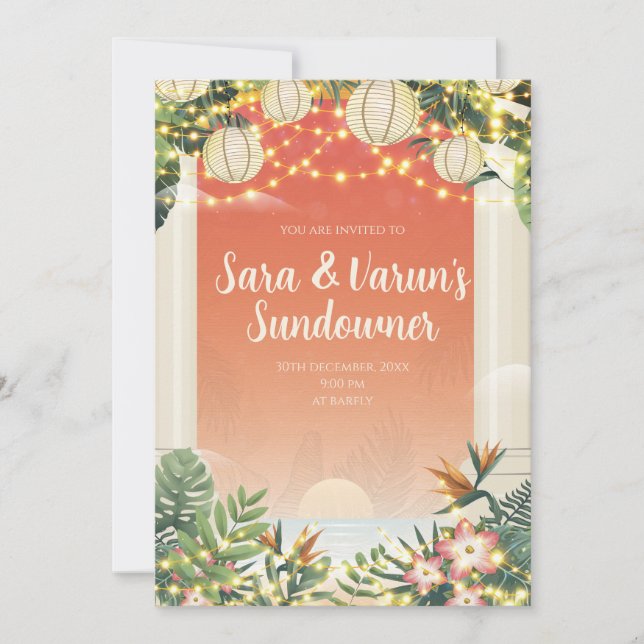 Casamento Indiano Após Convite de festas Digital (Frente)