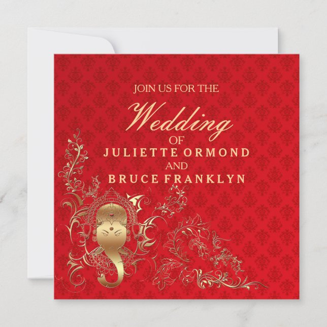 Casamento Indiano - Cartão de Convite (Frente)