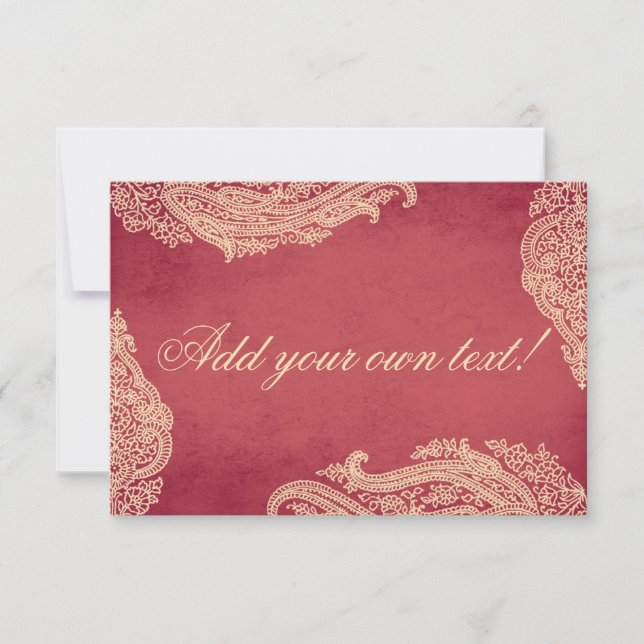 Casamento Indiano, Cartões de Mesa, Cartões de lug (Frente)