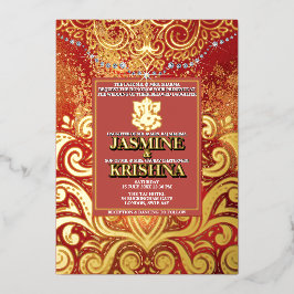 Casamento índio LuxGlitter Red Dourado Hindu Ganes