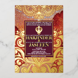 Casamento índio LuxGlitter Red Sikh Anand Karaj