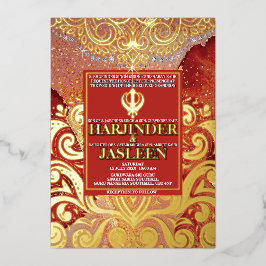 Casamento índio LuxGlitter Red Sikh Anand Karaj