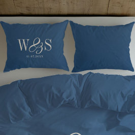 Casamento inicial azul-marinho Elegante