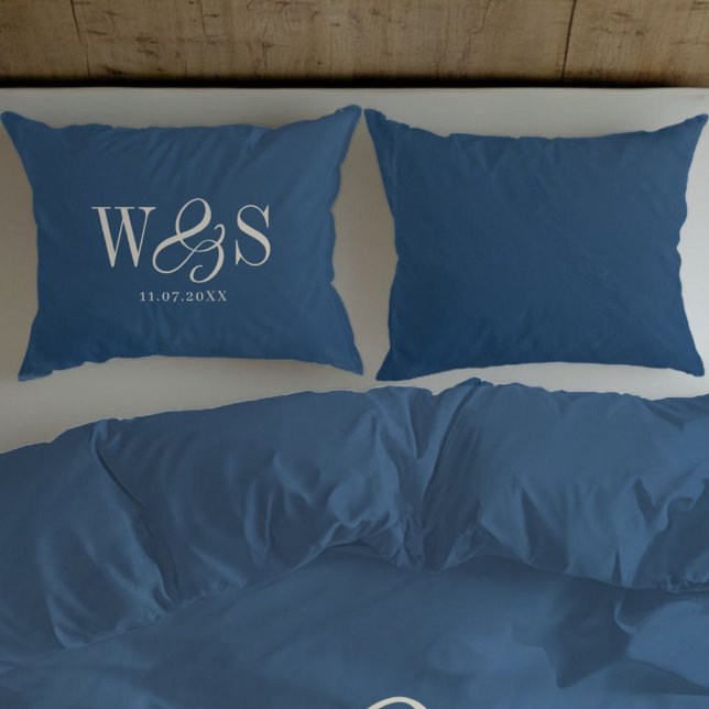 Casamento inicial azul-marinho Elegante (Criador carregado)